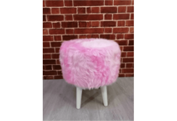 Pembe Pelüş Puf