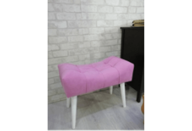 Pink Puf, ,ahşap Beyaz Ayak Pembe ,spor Modern Tasarım 