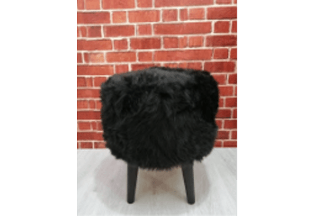Siyah Pelüş Puf, Silindir Post, Puf, ,black4589