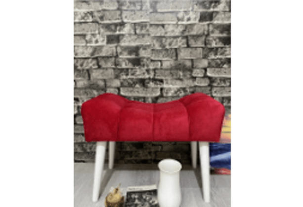 Puf Ahşap Ayak Kırmızı ,spor Modern Tasarım, Çima Dikiş