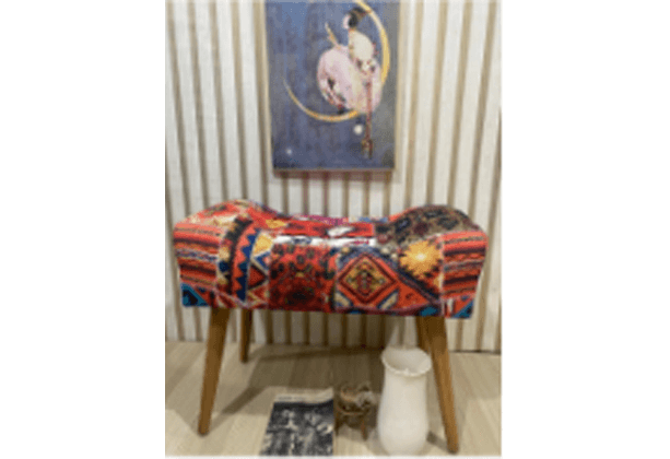 Kilim Desenli Ahşap Ayaklı , Klasik ,otantik Desen ,mod