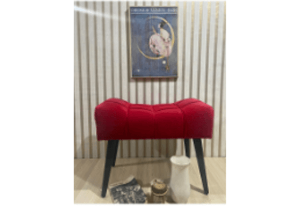 Puf Ahşap Ayak Kırmızı Puf Spor Modern Tasarım, Çima Di