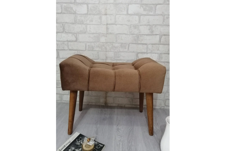 Koltuk döşeme puf ahşap ayak sütlükahve puf spor modern